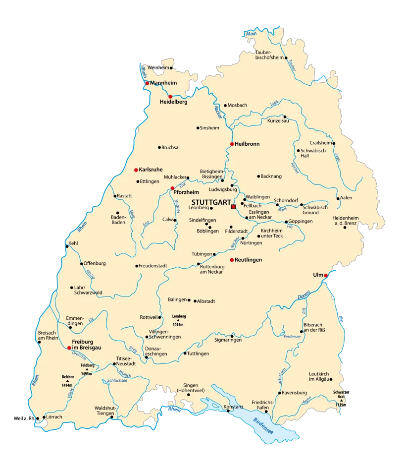 Bade-Wuerttemberg-Karte